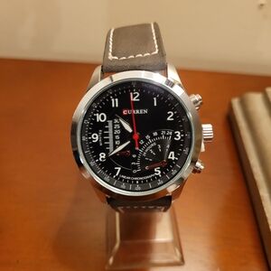 Brand New Curren Black and Silver Chronograph Men's Watch